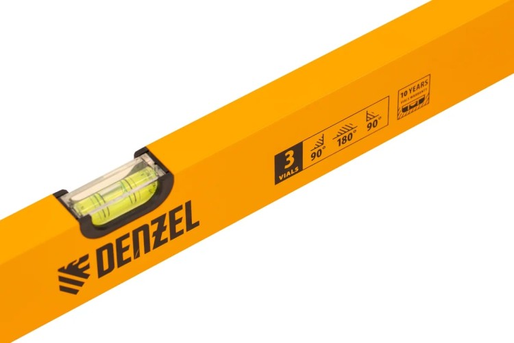 Уровень строительный DENZEL  2000 мм, фрезерованный, 3 глазка, алюминиевый 33686 - изображение 5