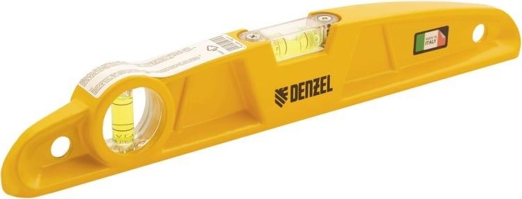 Уровень строительный DENZEL  300 мм, магнитный, 2 глазка, литой 34920