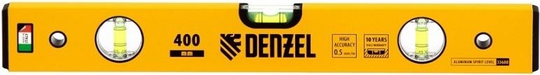 Уровень строительный DENZEL  400 мм, фрезерованный, 3 глазка, алюминиевый 33680 - изображение 2