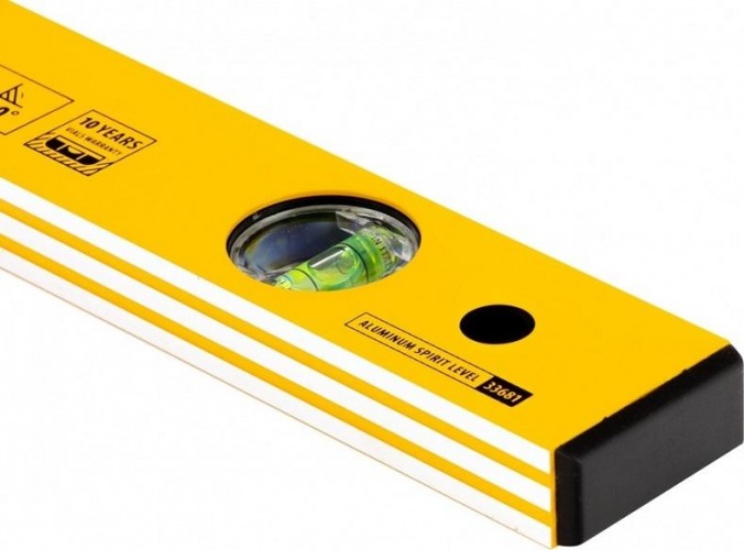 Уровень строительный DENZEL  600 мм, фрезерованный, 3 глазка, алюминиевый 33681 - изображение 4