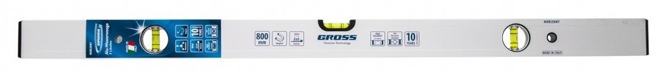 Уровень строительный GROSS 33672 алюминиевый, 800 мм, фрезерованный