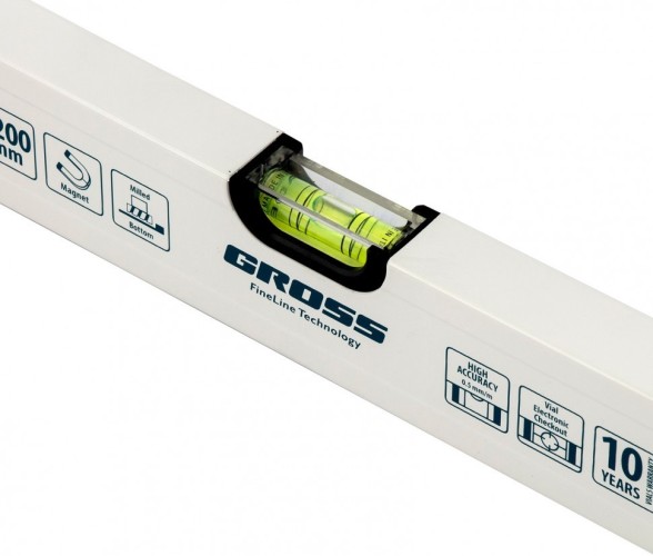 Уровень строительный GROSS 33674 алюминиевый, 1200 мм, фрезерованный - изображение 3