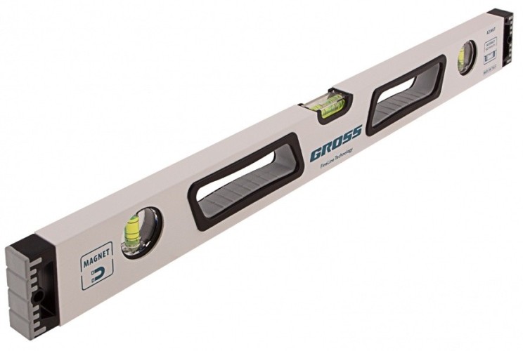 Уровень строительный GROSS 34370 алюминиевый, 600 мм, усиленный