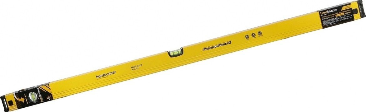 Уровень строительный HANSKONNER HK2015-02-1500 3 колбы, усилен, фрезеров., двойной обзор, 0,5мм/м