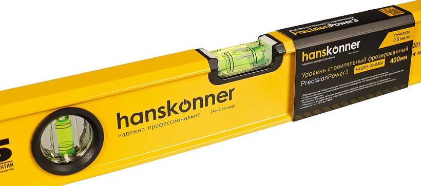 Уровень строительный HANSKONNER HK2015-03-0400 алюминиевый, 400 мм - изображение 4