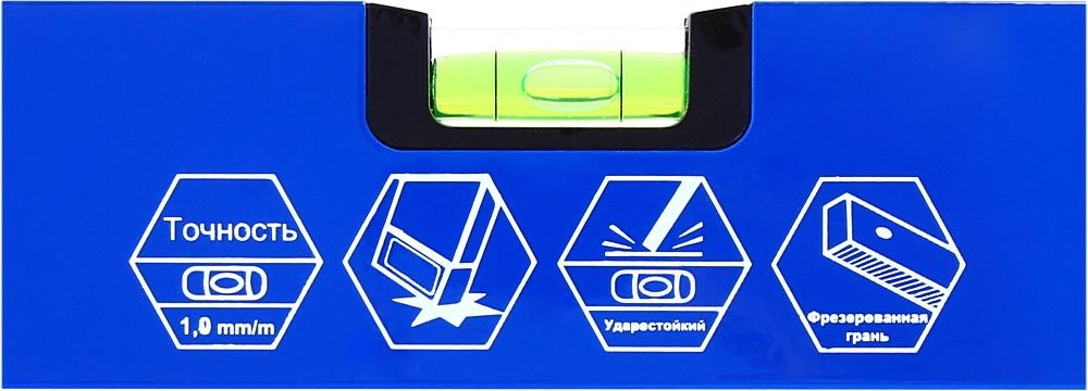 Уровень строительный Кобальт 242-946 оптима, 800 мм, профиль 20x49 мм, 2 глазка. - изображение 3