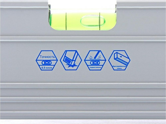 Уровень строительный Кобальт 243-219 экстра, 600 мм, профиль 23x59 мм, 3 глазка. - изображение 2