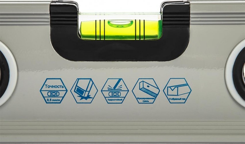 Уровень строительный Кобальт 243-271 экстра, 600 мм, профиль 30x65 мм, 3 глазка. - изображение 2