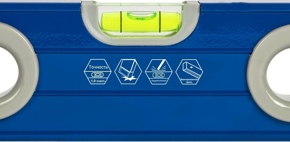 Уровень строительный Кобальт 243-080 комфорт, 600 мм, профиль 23x59 мм, 3 глазка. - изображение 2