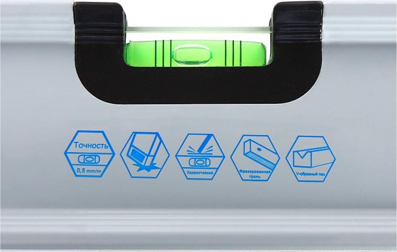 Уровень строительный Кобальт 243-301 экстра, 1200 мм, профиль 30x65 мм, 3 глазка. - изображение 2