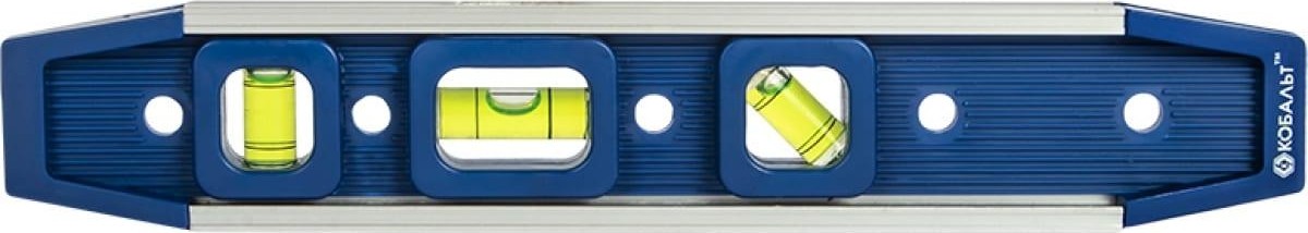Уровень строительный Кобальт 243-356 225 мм, торпедо, 3 глазка, магнитный - изображение 2