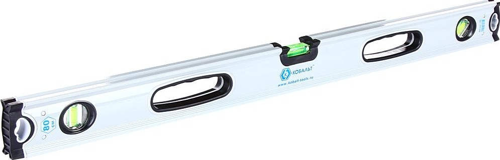 Уровень строительный Кобальт 243-288 экстра, 800 мм, профиль 30x65 мм, 3 глазка.