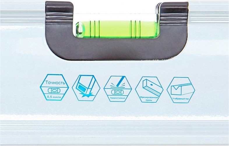 Уровень строительный Кобальт 243-318 экстра, 1500 мм, профиль 30x65 мм, 3 глазка. - изображение 2