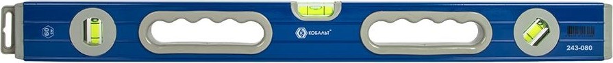 Уровень строительный Кобальт 243-080 комфорт, 600 мм, профиль 23x59 мм, 3 глазка. - изображение 4