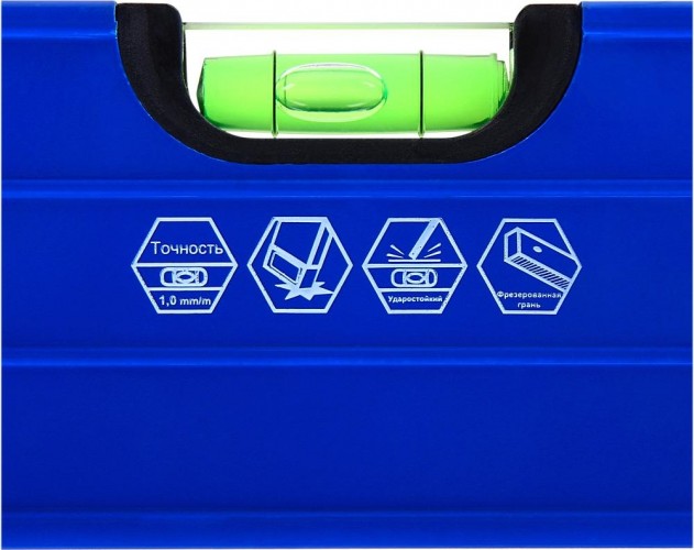 Уровень строительный Кобальт 243-097 комфорт, 800 мм, профиль 23x59 мм, 3 глазка. - изображение 2