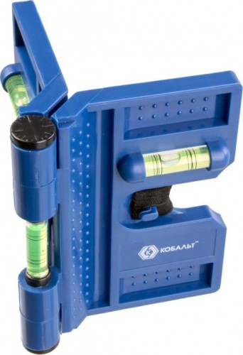 Уровень строительный Кобальт 917-392 угловой, 4 магнита, 3 глазка, пластиковый. - изображение 3