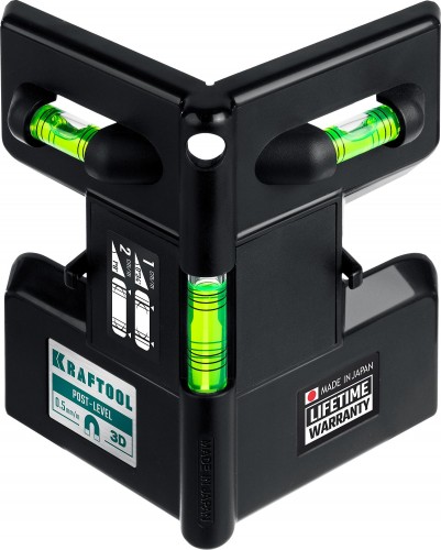 Уровень строительный KRAFTOOL 34788 Post Level магнитный угловой, 3 глазка 34788