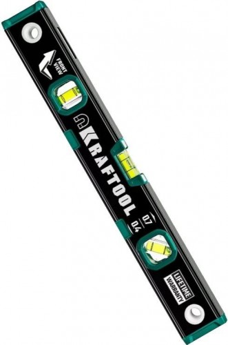 Уровень строительный KRAFTOOL 400мм магнитный с зеркальным глазком 34785-40