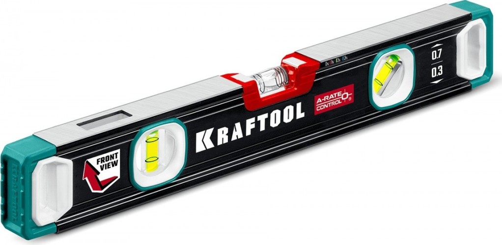 Уровень строительный KRAFTOOL A-RATE CONTROL 400 мм, с инновационным глазком, сверхпрочный 34986-40