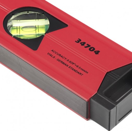 Уровень строительный магнитный MATRIX 400 мм алюминиевый, фрезерованный 3 глазка 34704 - изображение 4