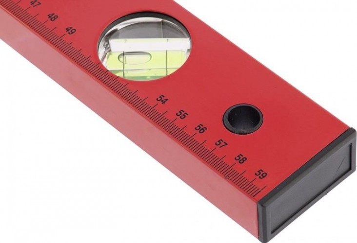 Уровень строительный MATRIX 600 мм алюминиевый, 3 глазка, красный, линейка 33223 - изображение 2