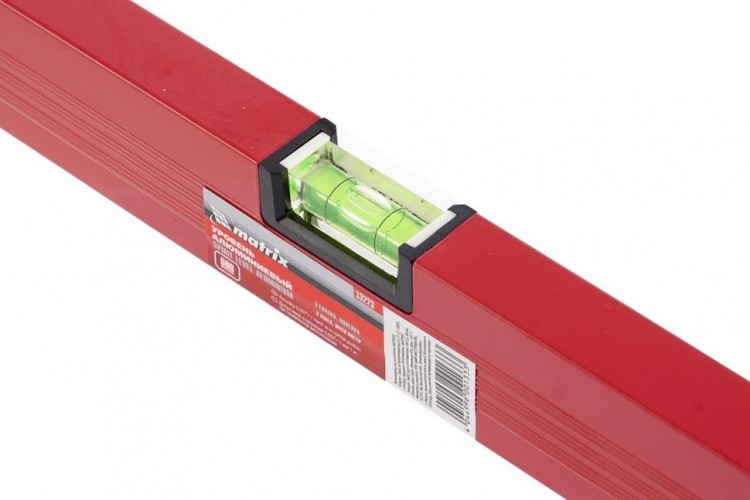 Уровень строительный MATRIX 600 мм алюминиевый, 3 глазка, красный, линейка 33223 - изображение 3