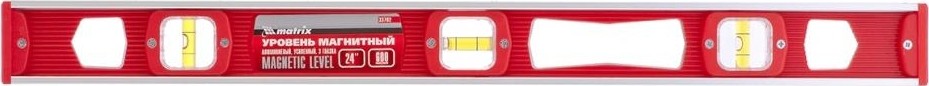 Уровень строительный MATRIX "Рельс" магнитный 600 мм 33702 33702