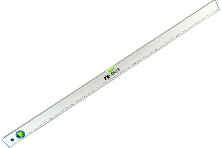 Уровень строительный СОЮЗ 2015-07-1000С алюминиевый 1000 мм. 2 глазка, линейка