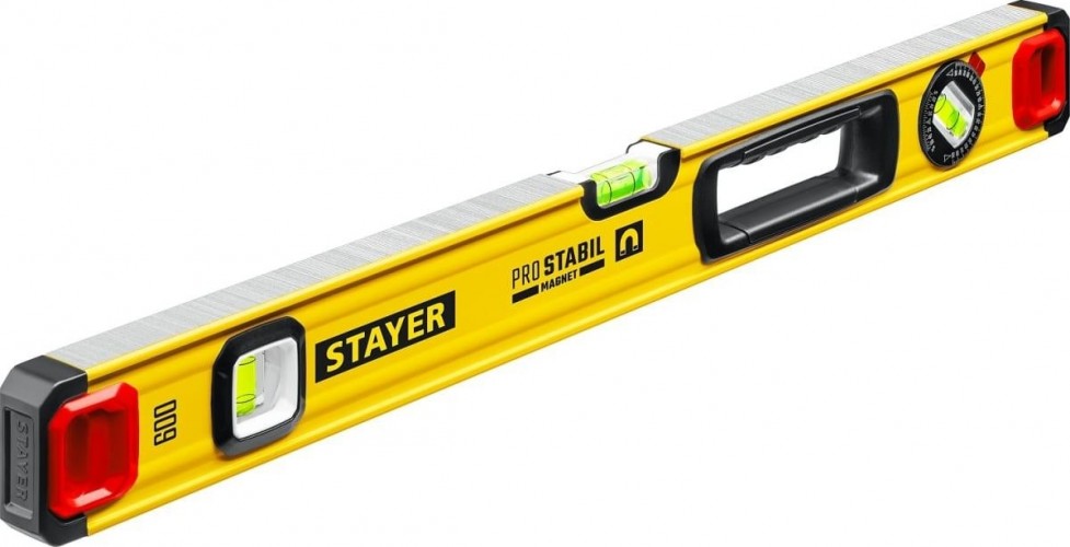 Уровень строительный STAYER магнитный 600 мм с двумя фрезерованными поверхностями 3480-060