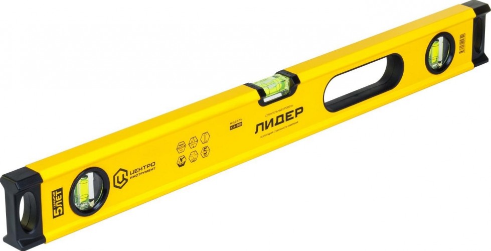 Уровень строительный ЦЕНТРОИНСТРУМЕНТ "ЛИДЕР" 1200 мм Л14-1200 Л14-1200