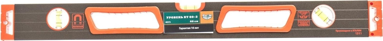 Уровень строительный ВАРЯГ 40372 КТ 60-2 600мм магнитный, усиленный тов-165912