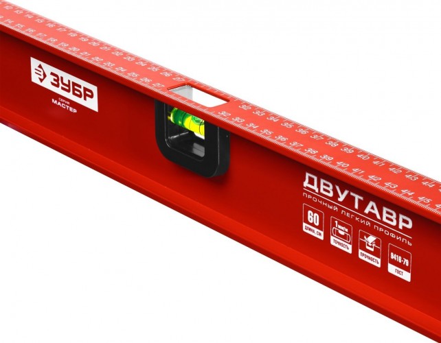 Уровень строительный ЗУБР Двутавр 600 мм, с профилем 4-34583-060_z01 - изображение 3