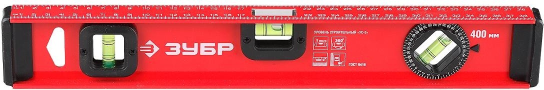 Уровень строительный ЗУБР Двутавр 400 мм, с профилем 4-34583-040_z01