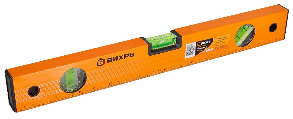 Уровень ВИХРЬ 400мм алюминиевый фрезерованный 3 глазка 73/11/4/1