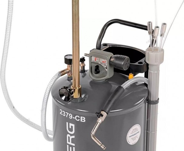 Установка для сбора масла NORDBERG 2379-CG пневматическая 65 л (серая) ЦБ-0007746 - изображение 3