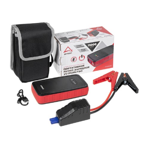 Устройство пусковое ARNEZI R7990235 портативное PRO-11, 11000 мAч, 800A, Li-Po АКБ