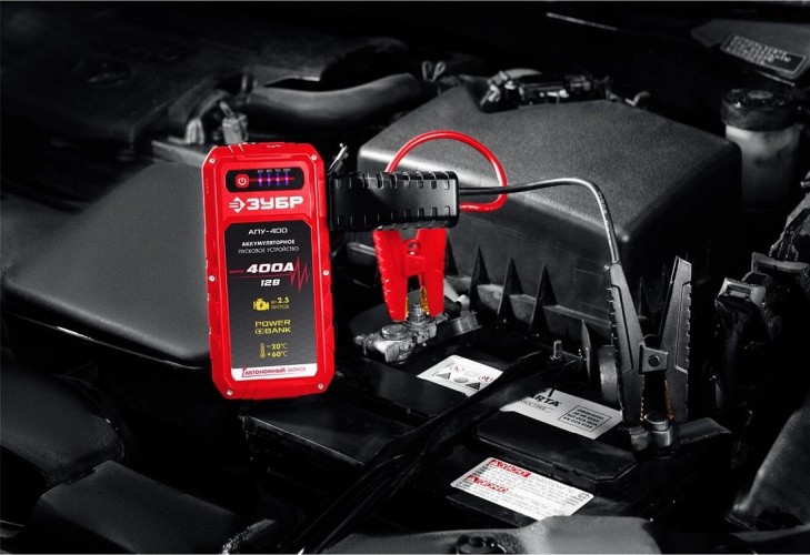 Устройство пусковое ЗУБР АПУ-400 аккумуляторное: 12В, макс. 400А 59322 - изображение 4
