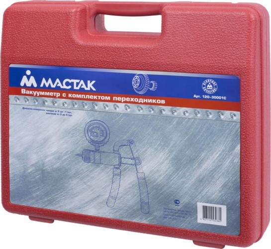 Вакуумметр МАСТАК 120-30001C от -1 до 4 бар, комплект адаптеров - изображение 3