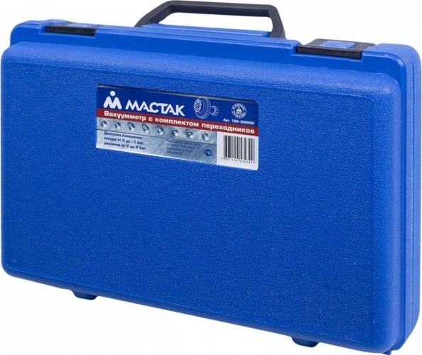 Вакуумметр МАСТАК 120-30002C -1-0 бар, комплект адаптеров - изображение 3