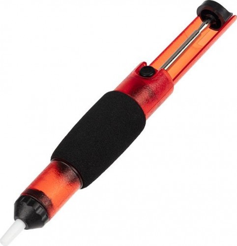 Вакуумный экстрактор припоя REXANT ПО0204 (оловоотсос), пластик, прозрачно-красный 12-0204