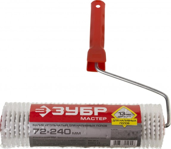 Валик для наливных полов ЗУБР МАСТЕР игольчатый в сборе, пластмассовые иглы 13мм, 72х24 03952-24 - изображение 2