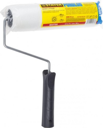 Валик малярный стержневой STAYER ПОРОЛОН в сборе, бюгель 6мм, 44x240мм, master 0360-24_z01 - изображение 2