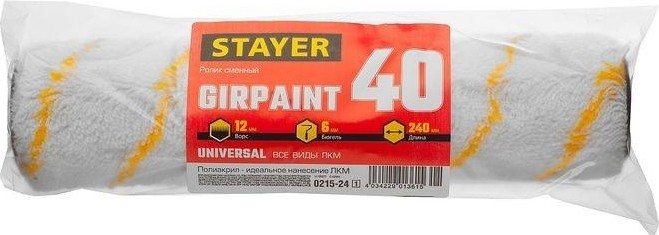 Валик малярный стержневой STAYER GIRPAINT 40 240 мм 0215-24_z01 - изображение 2