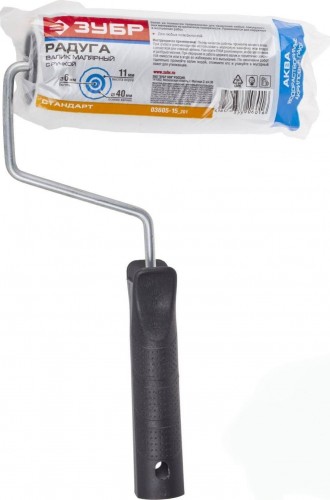 Валик малярный стержневой ЗУБР ПОРОЛОН 150 мм, d=62 мм, ручка d=6 мм, стандарт 03605-15_z01 - изображение 2