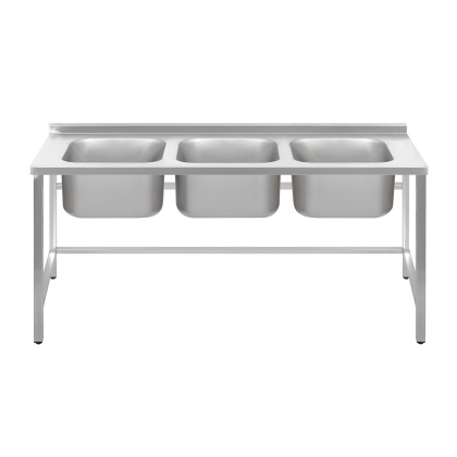 ВАННА моечная Luxstahl ВМ3 18/6/8.5 (стл.430-0.8) без фартука