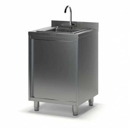 Ванна моечная ТМ-2 с тумбой (700х700х870), мойка цельн. накладная 400х500х140