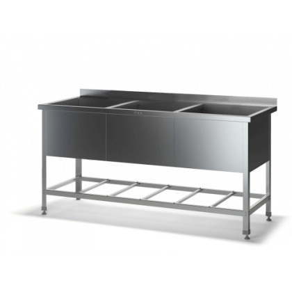 Ванна моечная трехсекционная ВМС-Н (1980х770х870 глубина - 450 мм) разборн.