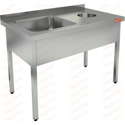 ВАННА  МОЕЧНАЯ цельнотянутая с отверстием для сбора отходов HICOLD НДСО1М-12/6БЛ 286487