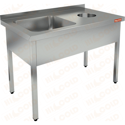 ВАННА МОЕЧНАЯ  цельнотянутая с отверстием для сбора отходов HICOLD НДСО1М-15/6БЛ 286484