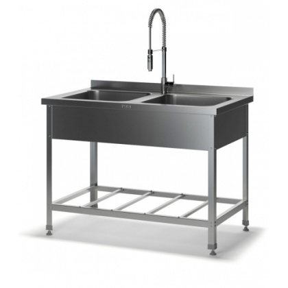 Ванна цельнотянутая двухсекционная BMСЦ (1200х700х870 глубина - 300 мм) с бортом